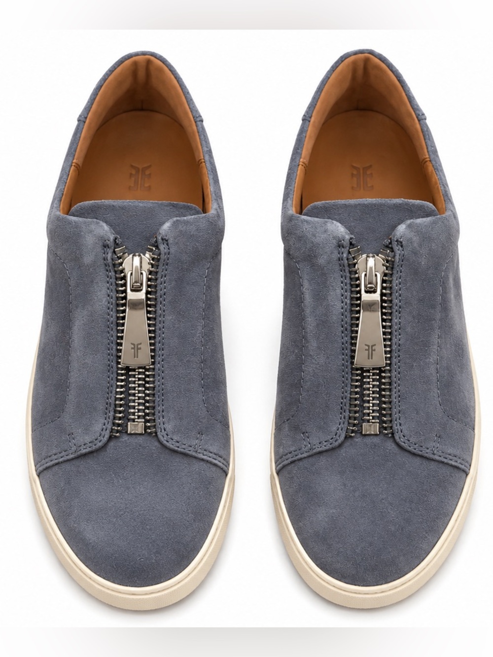 Frye Lena Zip Low Sneakers Blue Suede Jeans Size 8.5M NIB